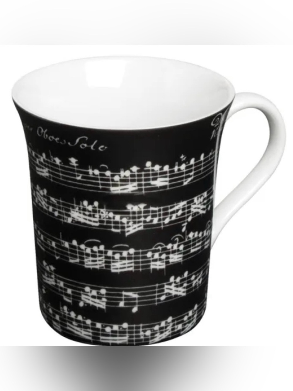 Konitz Black White Vivaldi Sonata in C Minor Sheet Music Coffee Tea Mug Cup